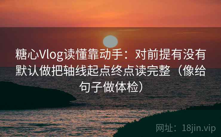 糖心Vlog读懂靠动手：对前提有没有默认做把轴线起点终点读完整（像给句子做体检）  第2张